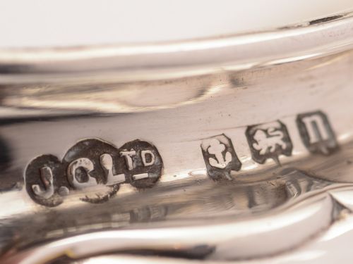 Pair of George V Art Nouveau Silver Salts Birmingham 1912