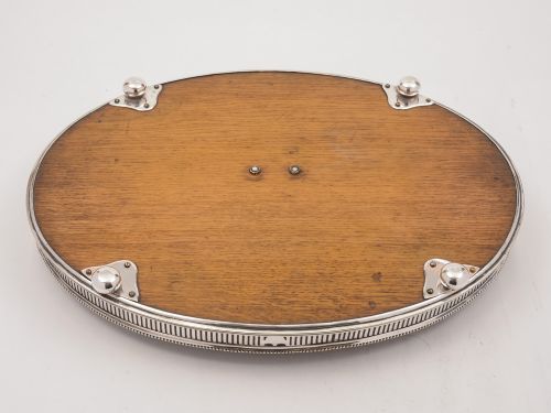 Oak and Plate Gallery Tray with Scottish Crest Circa 1890