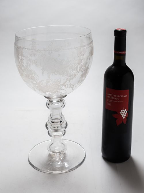 Etched Glass Punch Bowl Circa 1890