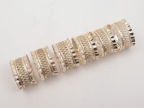 Set of 6 Victorian Napkin Rings Circa 1890