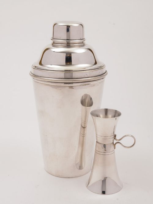 Art Deco Cocktail Shaker With Measure Circa 1930