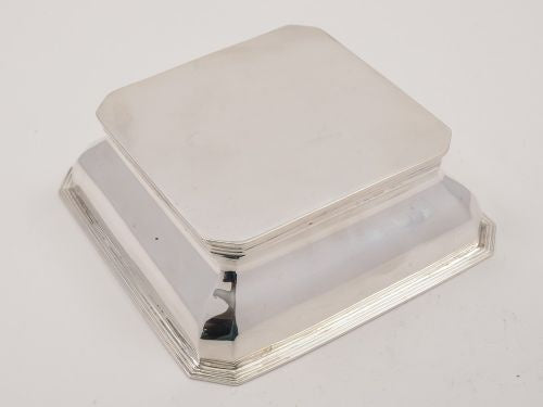 Large Art Deco Silver and Glass Ink Stand