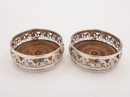 Pair of Edwardian Wine Bottle Coasters Circa 1905