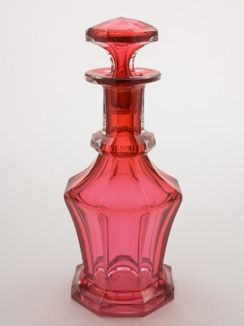 Early Victorian Cranberry Decanter Circa 1840
