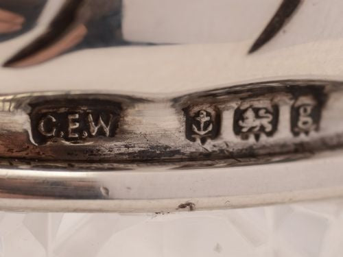 Pair of Edwardian Silver Topped Trinket Jars Birmingham 1906