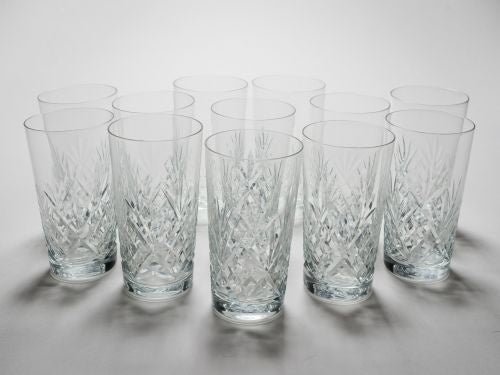 Set of 12 Cut Glass Tumblers Circa 1920
