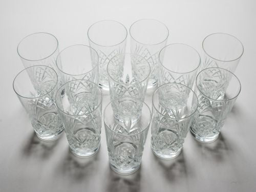 Set of 12 Cut Glass Tumblers Circa 1920