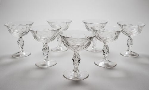 Set of 7 Champagne Glasses Circa 1920
