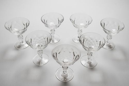 Set of 7 Champagne Glasses Circa 1900
