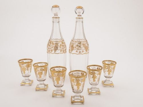 French Decanter and Glass Set Circa 1900