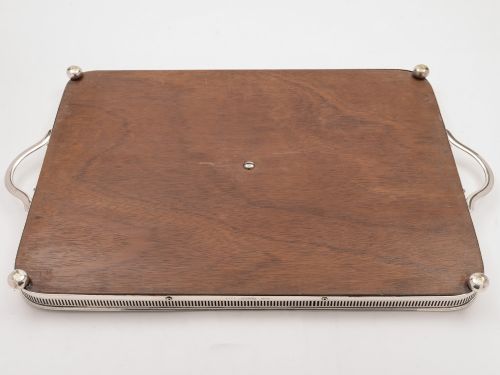19th Century Victorian Oak and Silver Plated Gallery Tray Circa 1890