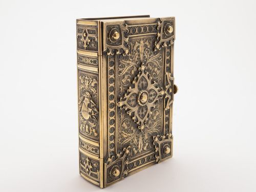 Scottish Brass Novelty Book-Shaped Cigar Box Circa 1890