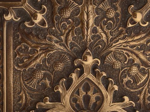 Scottish Brass Novelty Book-Shaped Cigar Box Circa 1890