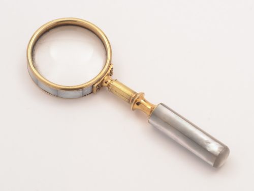 20th Century Edwardian Mother of Pearl Magnifying Glass Circa 1905