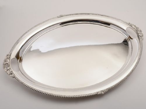 20th Century Edwardian Silver Plated Serving Tray Circa 1905