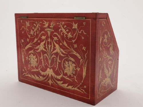 Inlaid Italian Sorrento Ware Document Box and Folder Circa 1905