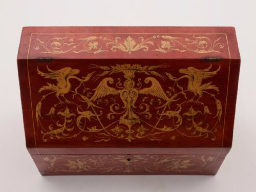 Inlaid Italian Sorrento Ware Document Box and Folder Circa 1905