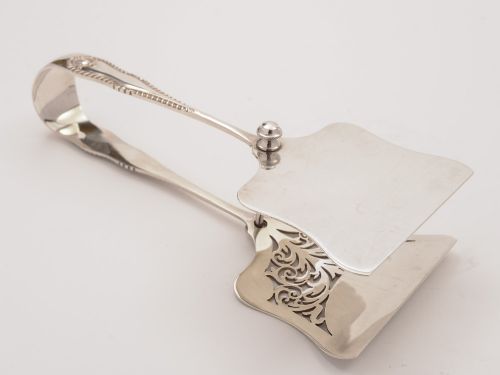 Victorian Silver Plated Serving Tongs 1887