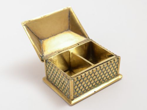 Victorian House Shaped 2 Division Stamp Box Circa 1890