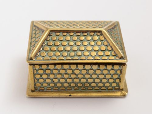 Victorian House Shaped 2 Division Stamp Box Circa 1890