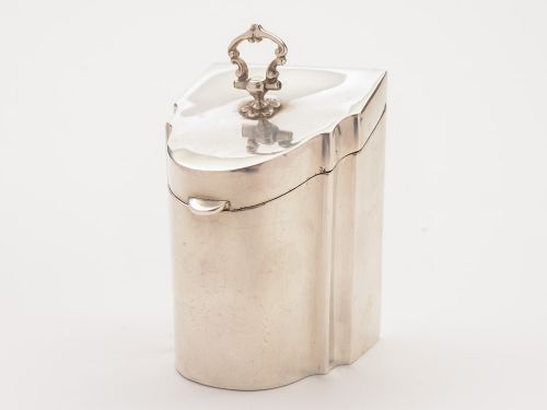 Edwardian Novelty Silver Tea Caddy Birmingham 1908