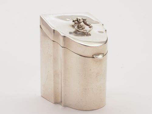 Edwardian Novelty Silver Tea Caddy Birmingham 1908