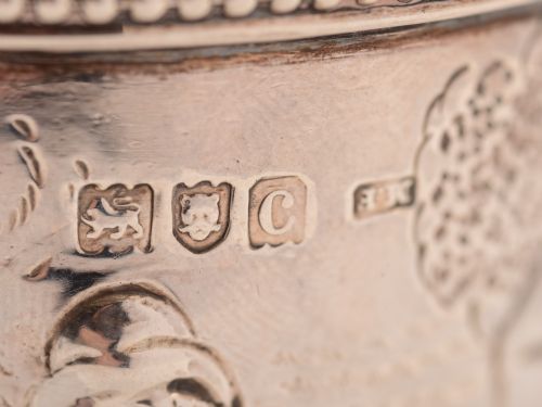 Victorian Silver Drum Shaped Mustard Pot London 1898