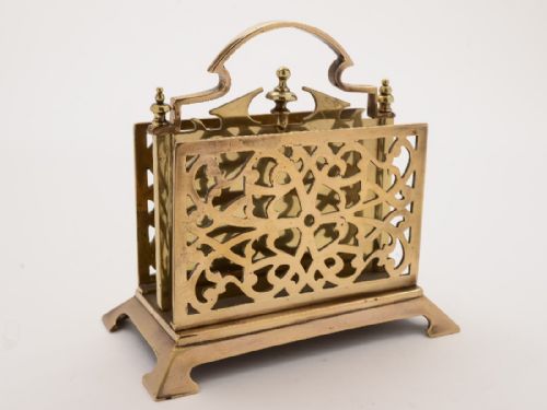 Victorian English Brass Letter Rack Circa 1890