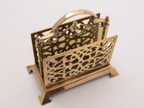 Victorian English Brass Letter Rack Circa 1890