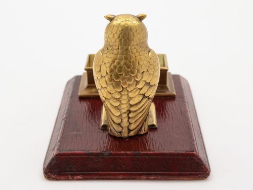 Victorian Novelty Brass Owl Stamp Dispenser