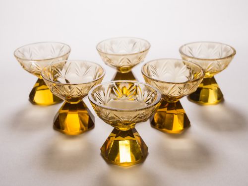 Amber Coloured Art Deco Liqueur Set Circa 1930