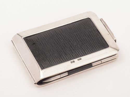 Victorian Silver and Leatherette Notebook Holder London 1891