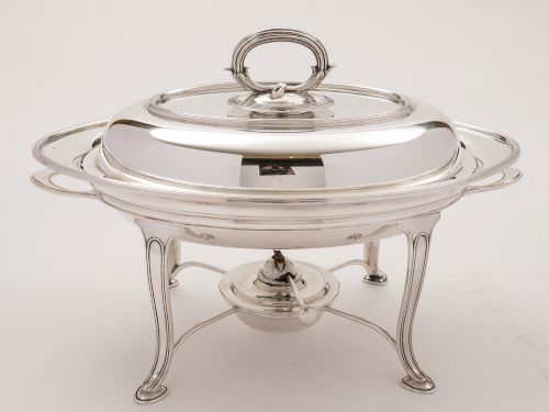 Art Deco Elkington Silver Plated Entree Dish on Stand Circa 1925