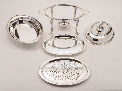 Art Deco Elkington Silver Plated Entree Dish on Stand Circa 1925