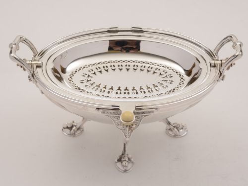 Art Deco Elkington Silver Plated Entree Dish on Stand Circa 1925
