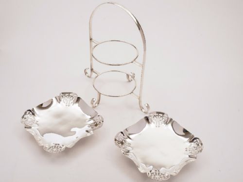 Silver Plated Two Tier Cake Stand Circa 1920