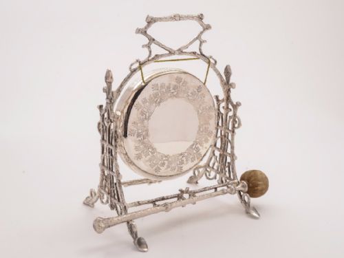 Victorian Silver Plated Dinner Gong Circa 1890