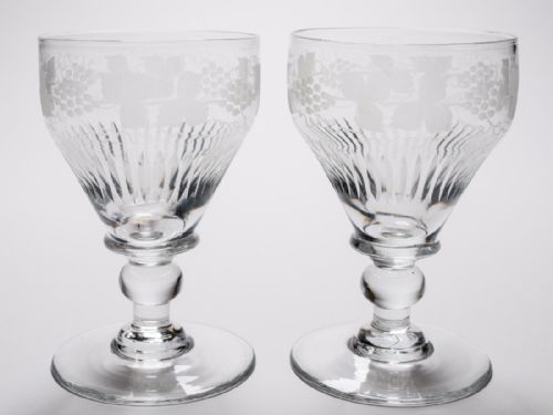 Pair of Edwardian Glass Rummers Circa 1910