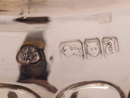 Victorian Silver Cased Porringer and Spoon London 1896