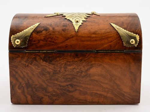 Victorian Burr Walnut Domed Tea Caddy Circa 1880