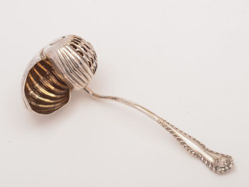 Edwardian Silver Plated Nautilus Shell Shaped Sugar Sifter Circa 1905