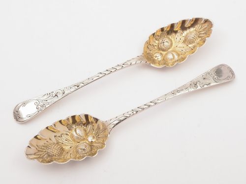 Pair of Georgian Silver Berry Spoons London 1811