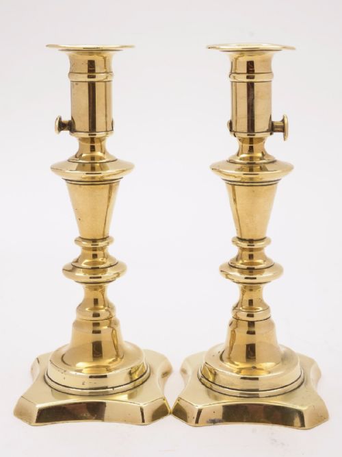 Pair of Rare Victorian Brass Candlesticks Circa 1880