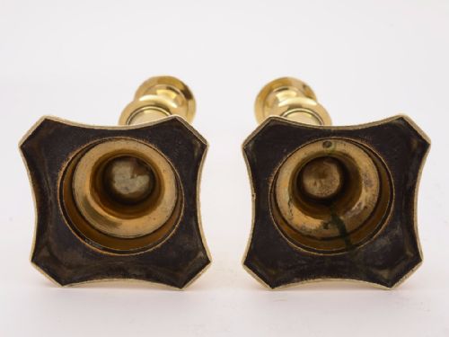 Pair of Rare Victorian Brass Candlesticks Circa 1880