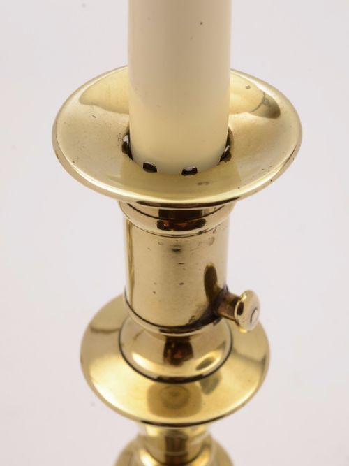 Pair of Rare Victorian Brass Candlesticks Circa 1880