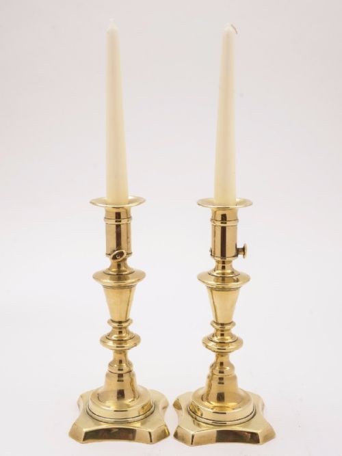Pair of Rare Victorian Brass Candlesticks Circa 1880