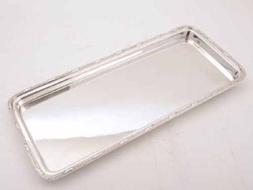 Art Deco Oblong Silver Plated Serving Tray Circa 1930