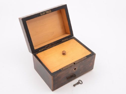 Edwardian Pen-Work Tea Caddy Circa 1905