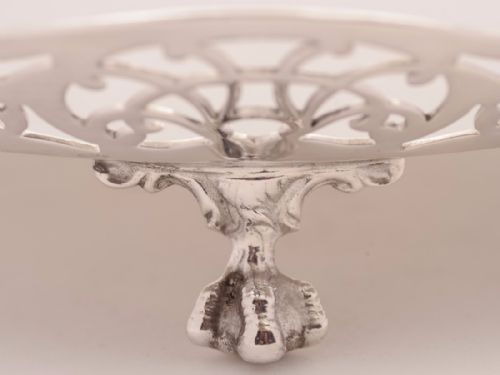 Edwardian Silver Plated Round Gallery tray Circa 1905