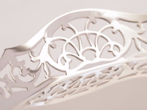 Edwardian Silver Plated Round Gallery tray Circa 1905